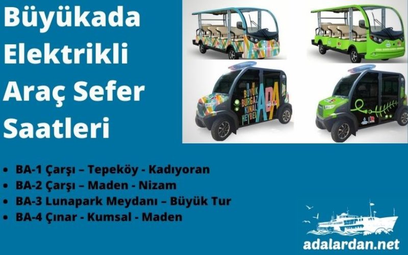 Büyükada Elektrikli Araç Sefer Saatleri 2020