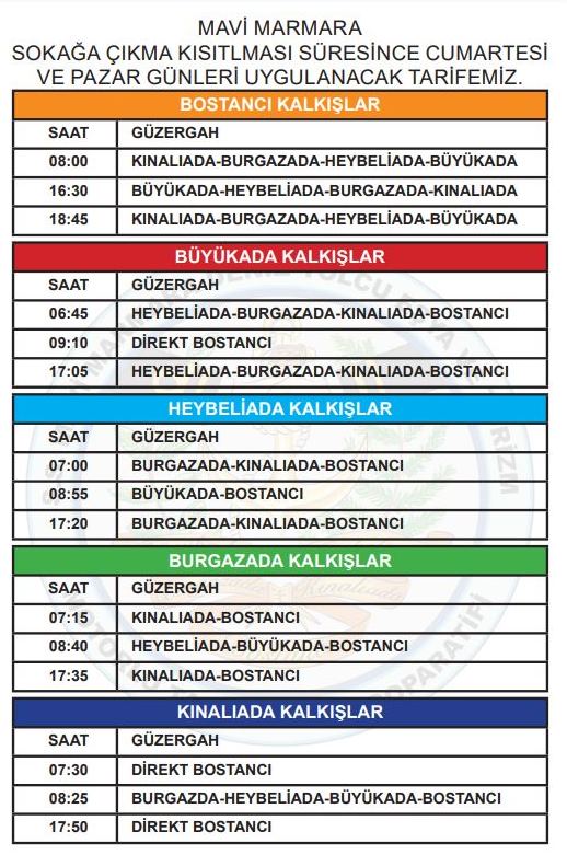 mavi marmara hafta sonu seferleri